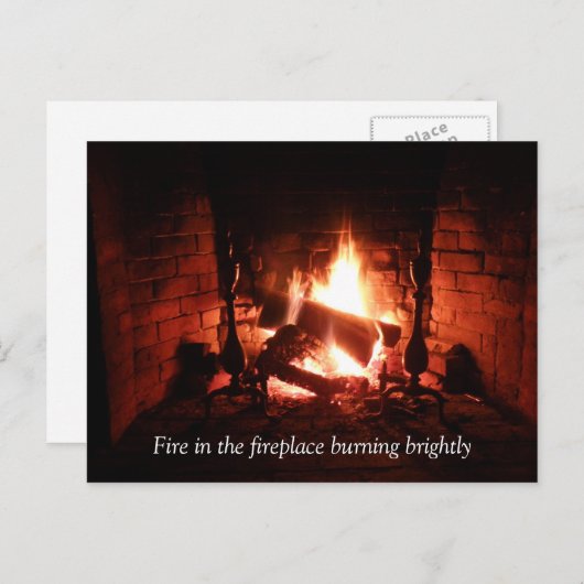 Vuur in de haard briefkaart (Voorkant / Achterkant)