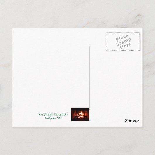 Vuur in de haard briefkaart (Achterkant)
