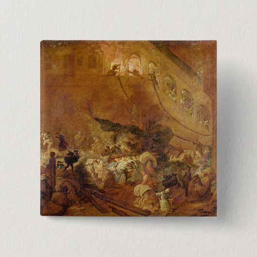 Vuur in de Kamer van kometen Vierkante Button 5,1 Cm (Voorkant)