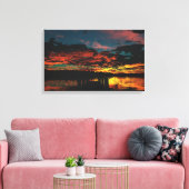 Vuur in de lucht canvas afdruk (Insitu (Woonkamer))