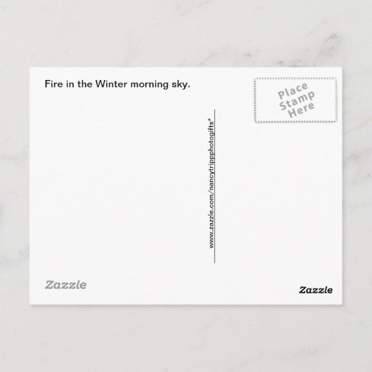 Vuur in de winterochtend briefkaart (Achterkant)