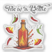 Vuur in een fles sticker (Voorkant)