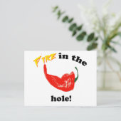 Vuur in het gat! briefkaart (Staand voorkant)