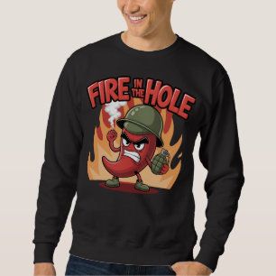 Vuur in het Gat Pittige Chili Pepper Grappig Eten Trui