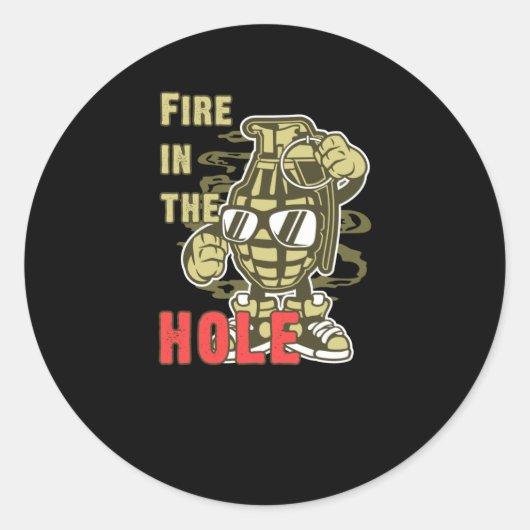 Vuur in het Gat Ronde Sticker (Voorkant)