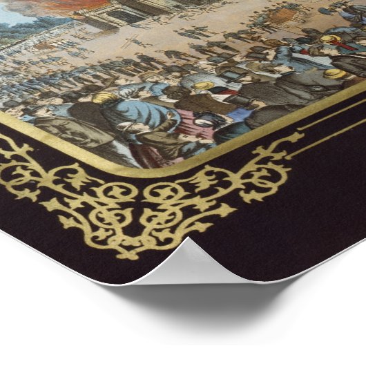 Vuur in het Koninklijk Theater in Dresden Poster (Hoek)