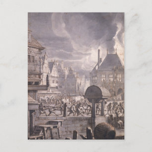 Vuur in het oude stadhuis in Amsterdam Briefkaart
