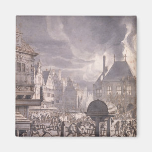 Vuur in het oude stadhuis in Amsterdam Magneet