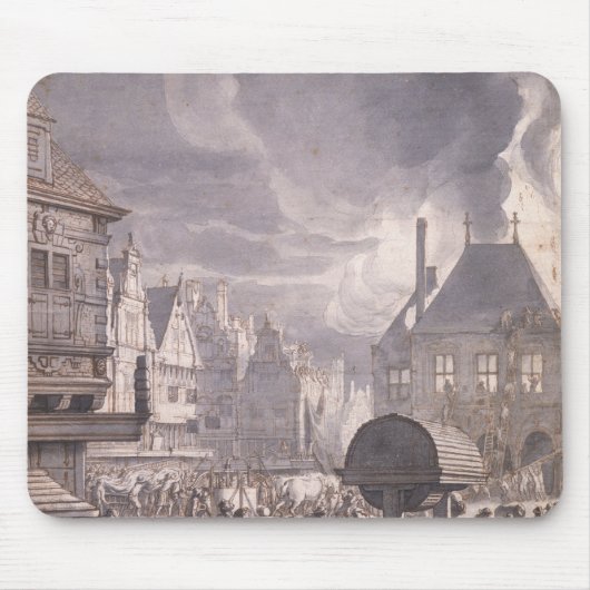 Vuur in het oude stadhuis in Amsterdam Muismat (Voorkant)