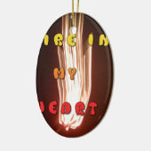 Vuur in mijn hart Art Print Keramisch Ornament (Links)