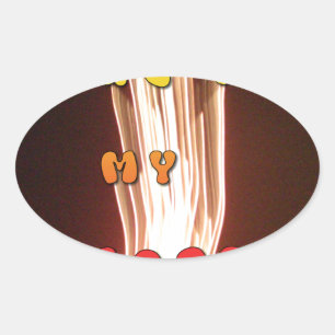 Vuur in mijn hart Art Print Ovale Sticker