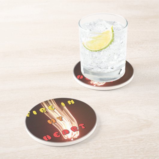 Vuur in mijn hart Art Print Zandsteen Onderzetter (Zijkant)