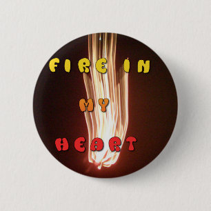 Vuur in mijn hart-kunstprint ronde button 5,7 cm