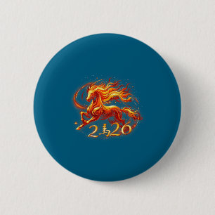 Vuur Jaar Van Het Paard 2026 Chinees Nieuwjaar Fam Ronde Button 5,7 Cm