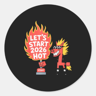 Vuur Jaar Van Het Paard – Chinees Nieuwjaar 2 Ronde Sticker