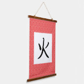 Vuur Kanji Rol Hangend Wandkleed (Gebogen)