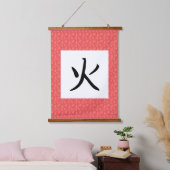 Vuur Kanji Rol Hangend Wandkleed (Slaapkamer)