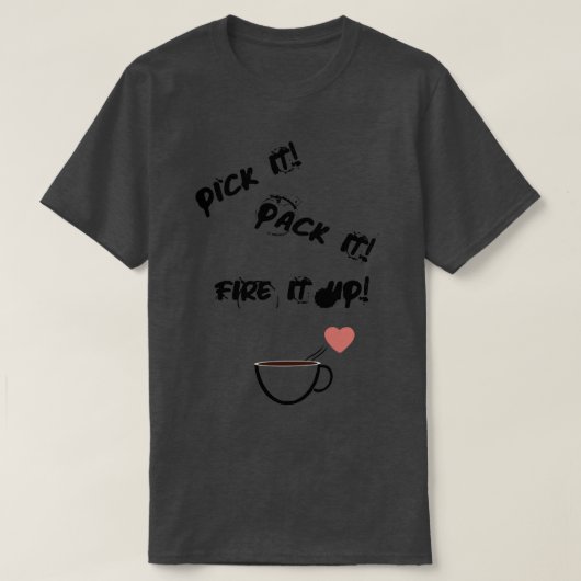 Vuur koffie-liefde t-shirt (Design voorkant)