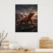 Vuur Komodo Vulkanische Wasteniaal Poster (Keuken)