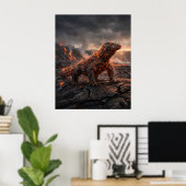 Vuur Komodo Vulkanische Wasteniaal Poster (Thuiskantoor)