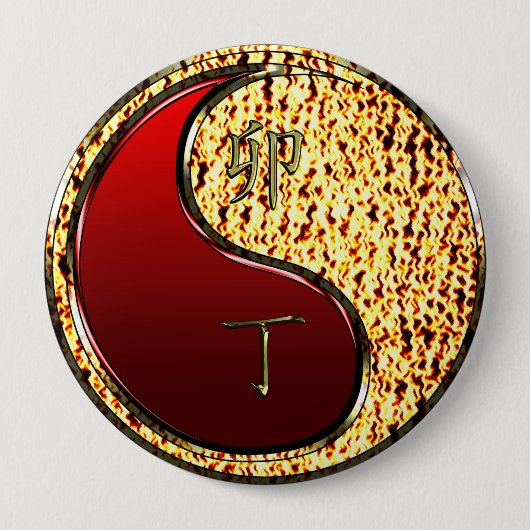 Vuur Konijn Ronde Button 4,0 Cm (Voorkant)