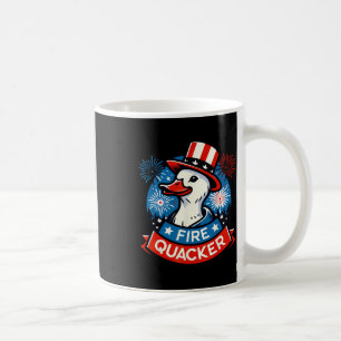 Vuur Kwaker Grappige Vierde Juli Eend Patriottisch Koffiemok