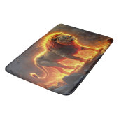 Vuur Leeuw helse landschap vlammende manen kunst Badmat (Gekanteld)