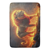 Vuur Leeuw helse landschap vlammende manen kunst Badmat (Voorkant Verticaal)