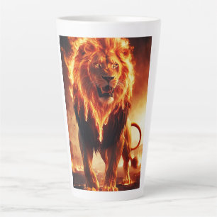 Vuur Leeuw Mok - Brandende Majestueuze Leeuw Fanta