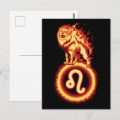 Vuur Leeuw Symbool - Leeuw Sterrenbeeld Briefkaart (Voorkant / Achterkant)