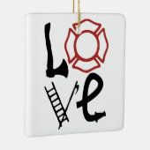 Vuur LIEFDE met bijl, Maltezer Kruis, Ladder, Pike Keramisch Ornament (Rechts)