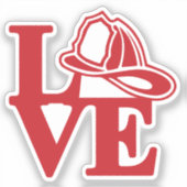 Vuur LIEFDE met Helm [FL4] Sticker (Voorkant)