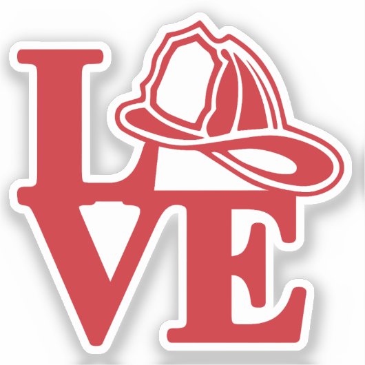 Vuur LIEFDE met Helm [FL4] Sticker (Voorkant)