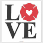 Vuur LIEFDE met Maltees en hart [FL5] Sticker (Vel)