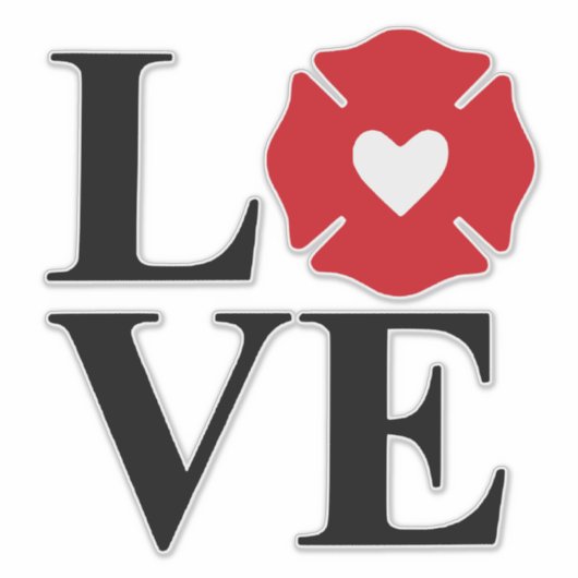 Vuur LIEFDE met Maltees en hart [FL5] Sticker (Voorkant)