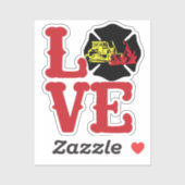 Vuur LIEFDE met Maltese Kruis en Dozer [FL15] Sticker (Vel)