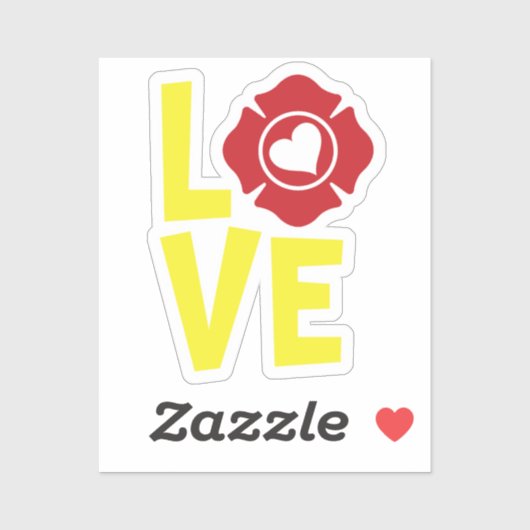 Vuur LIEFDE met Maltese Kruis en Hart [FL12] Sticker (Vel)