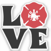 Vuur Liefde met Maltese Kruis en Scramble Sticker (Voorkant)