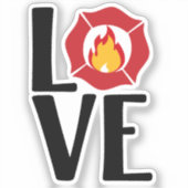 Vuur LIEFDE met Maltese Kruis en Vlam [FL11] Sticker (Voorkant)