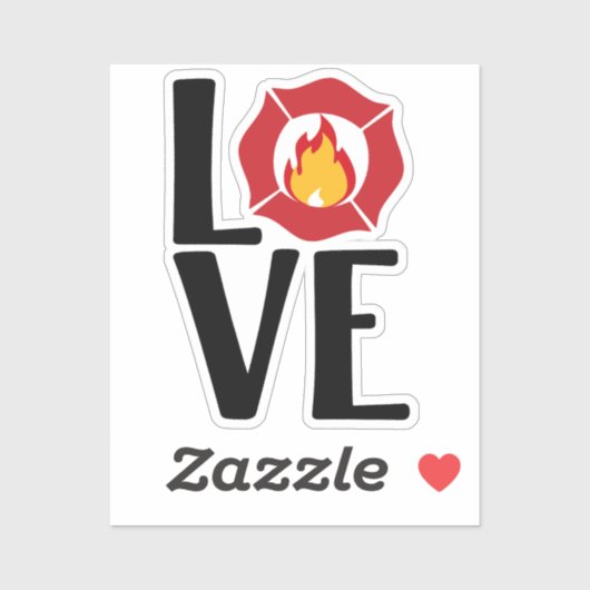 Vuur LIEFDE met Maltese Kruis en Vlam [FL11] Sticker (Vel)