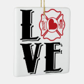 Vuur liefde met Maltezer Kruis en Hart Keramisch Ornament (Rechts)