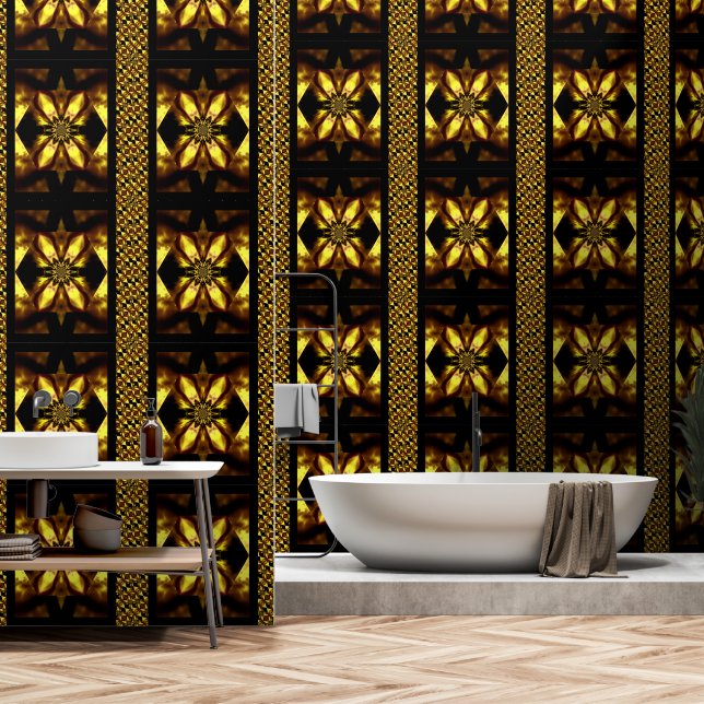 Vuur Lotus Scarlet Geel 2 Behang (Badkamer)