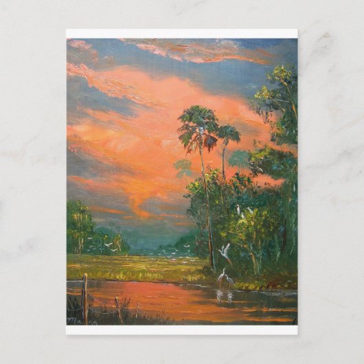 Vuur lucht boven de Pond Briefkaart (Voorkant)