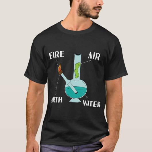 Vuur lucht grondwater Alle elementen in één bong T-shirt (Voorkant)