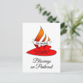 Vuur of vlam en hart met Citaat Pentecost Briefkaart (Staand voorkant)