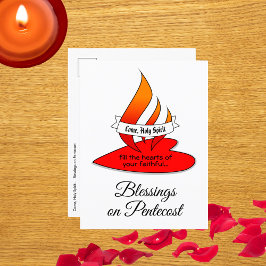 Vuur of vlam en hart met Citaat Pentecost Briefkaart