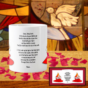 Vuur of vlam en hart met Citaat Pentecost Grote Koffiekop