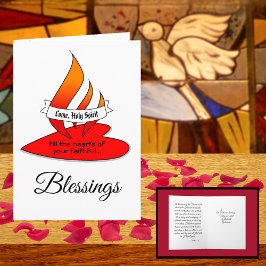 Vuur of vlam en hart met Citaat Pentecost Kaart