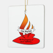 Vuur of vlam en hart met Citaat Pentecost Keramisch Ornament (Links)