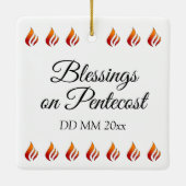Vuur of vlam en hart met Citaat Pentecost Keramisch Ornament (Achterkant)